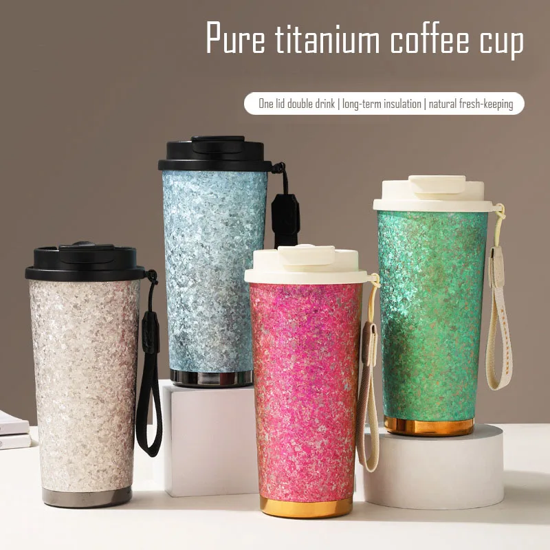 

500ML Pure Titanium Coffee Mug,Double Vacuum,Heat Lock Cold,Sealed Leak Proof,Antibacterial Fresh-keeping,Portable,Thermos Cup