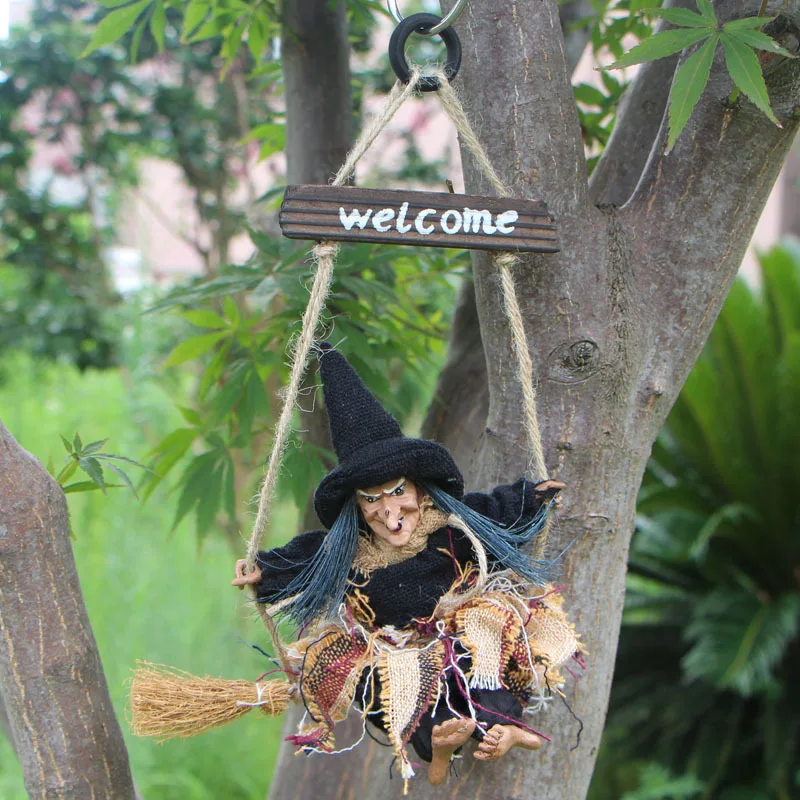

Halloween Witch Broom Door Hanging Bar Kvt Shopping Mall Party Scene Decoration Door Pendant For Festive Atmosphere