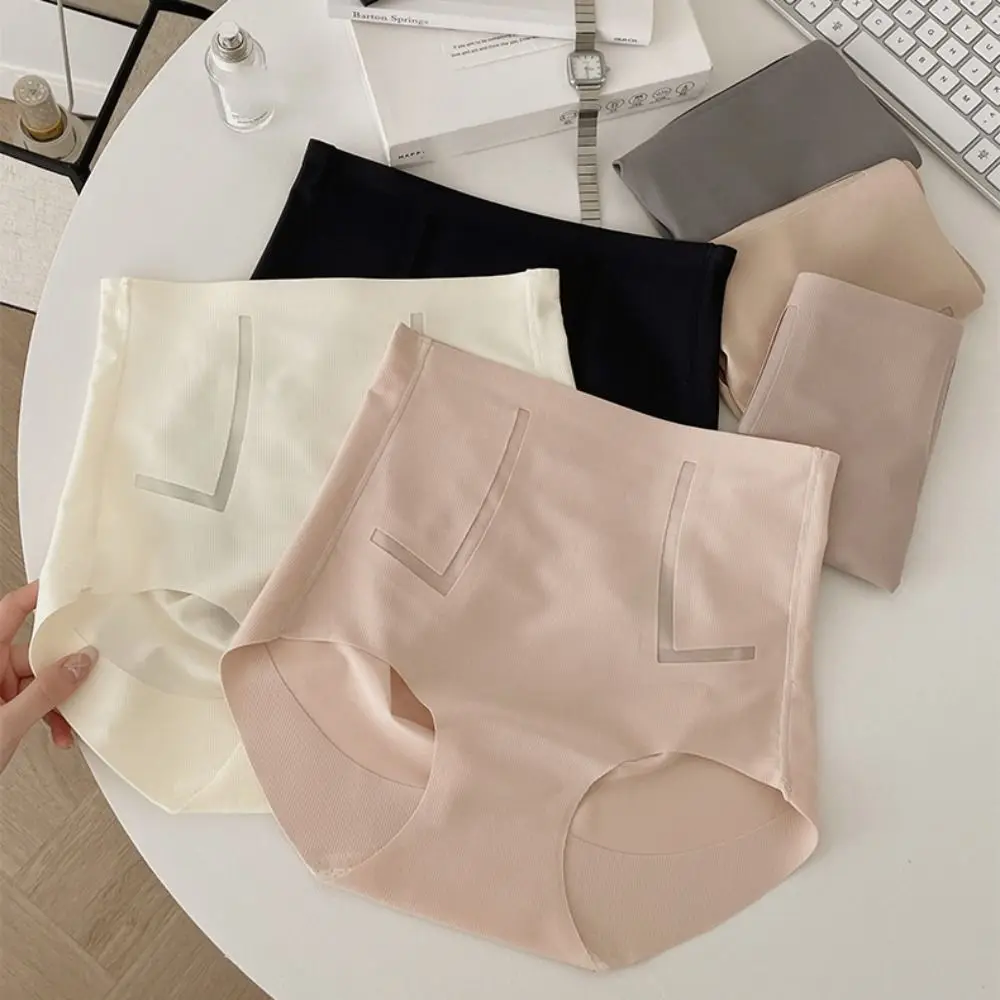 Braguitas Moldeadoras de Seda Fría para Mujer, de Cintura Alta, Control de Abdomen, Sin Costuras, con Entrepierna de Algodón, Postparto, Fajas Reductoras para Damas