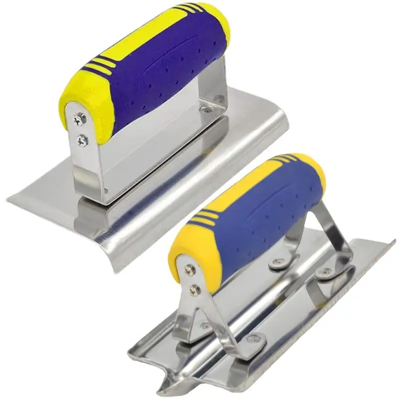 

Stainless Steel Concrete Edger Concrete Groover Curved/Straight End Hand Edgers Precision Trimming Tools with Ergonomic Grip