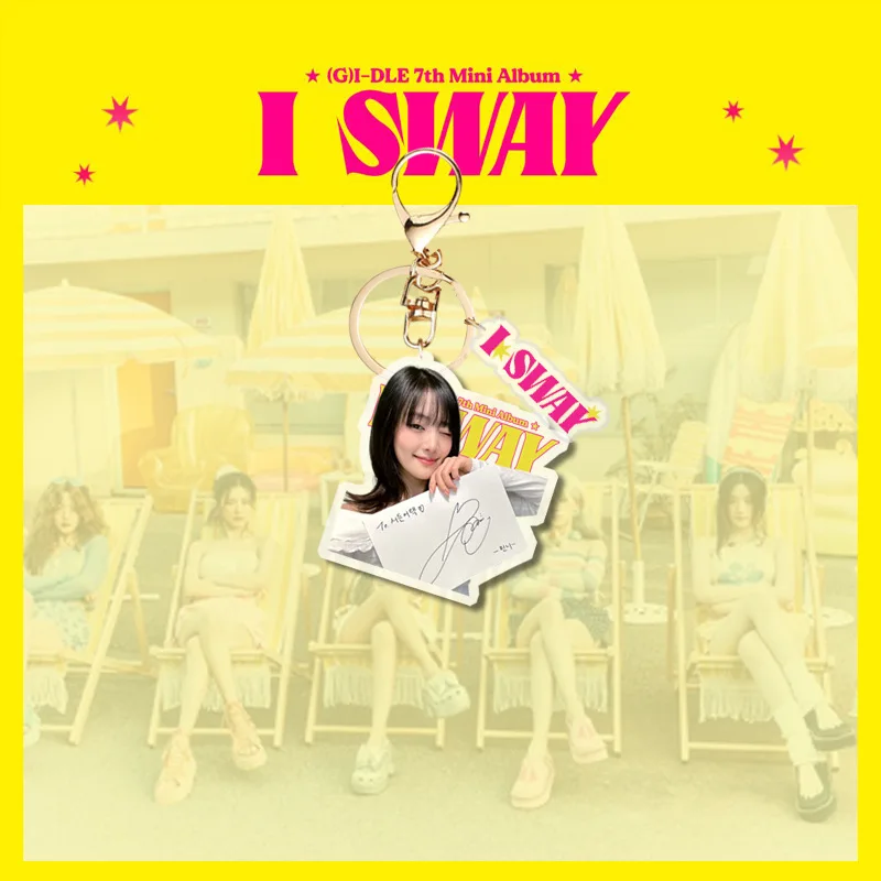 KPOP (G)I-DLE I SWAY Signature Photo Keychain Acrylic GIDLE Key Chain YUQI SoYeon MiYeon Keyring Pendant Accessories Fans Gift