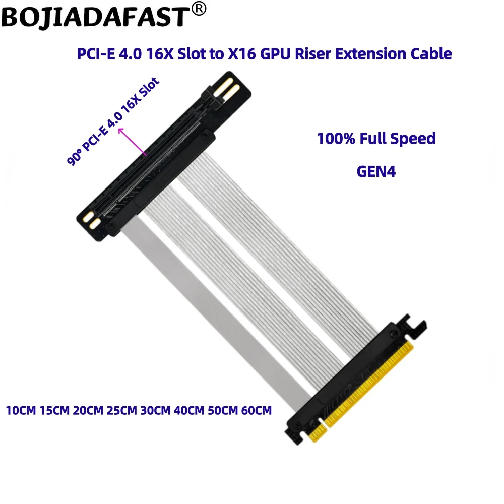 

PCI Express GEN4 PCI-E 4.0 16X To X16 Graphics Card Extender Riser Cable 20CM 25CM 30CM 40CM 50CM 60CM For RTX4080ti RX6800XT