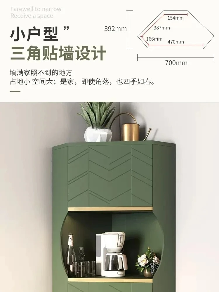 Французский вход, люкс, угловой сервант для хранения, угловой шкаф для хранения в кремовом стиле, простой современный настенный винный шкаф