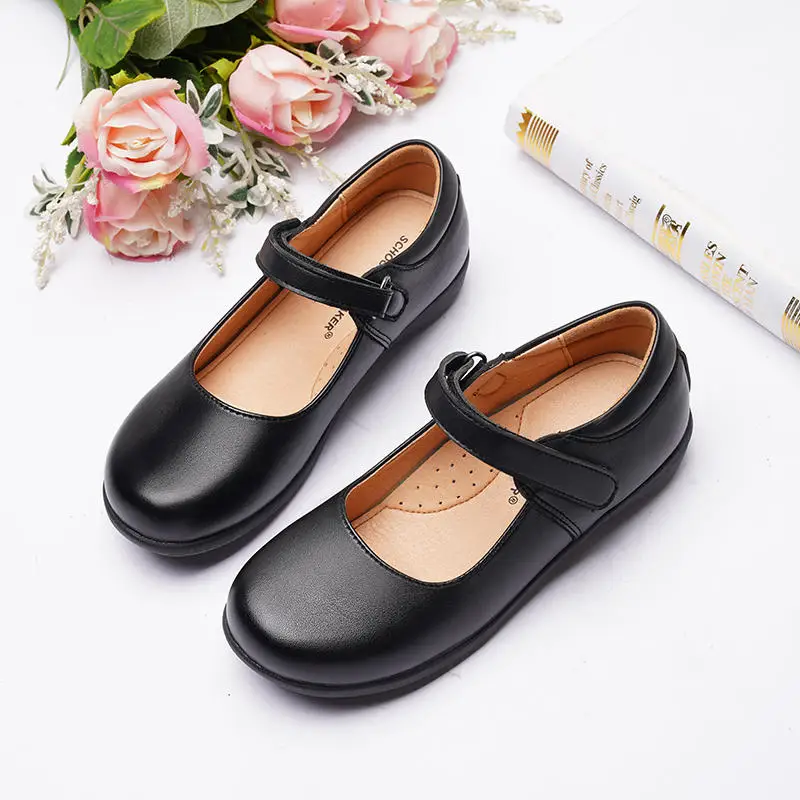 Flat School Shoes Due to Childhood Comfortable Princess Shoes for Girls Black Soft Bottom Female Child Shoe Mary Jane Kids Girl