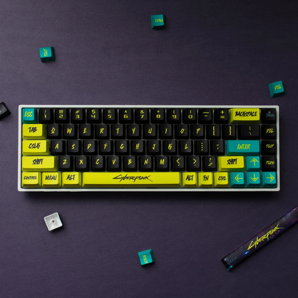 122 chaves cyberpunk pbt keycaps personalize oem perfil keycaps para teclado mecânico teclado sublimação keycap