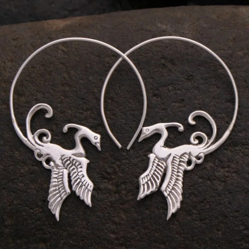 

Ethnic Silver Gold Color Irregular Earrings for Women Vintage Metal Geometry Bird Animal Dangle Earrings for Women Jewelry