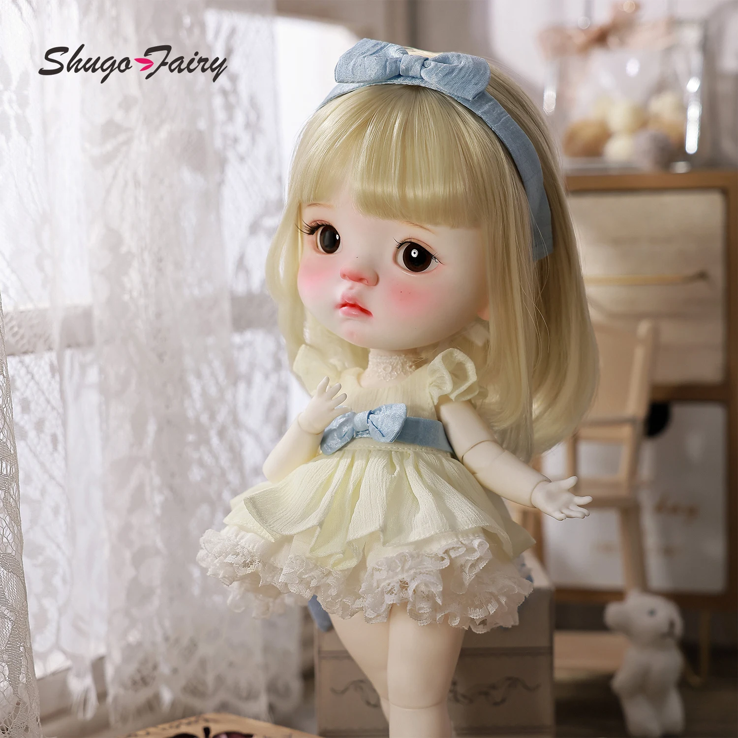 Yuanbao A 1/6 Bjd Doll Sweet Little Baby Faces Big Head Toys High Quality Full Set ShugaFairy Bjd Action Figure Collection