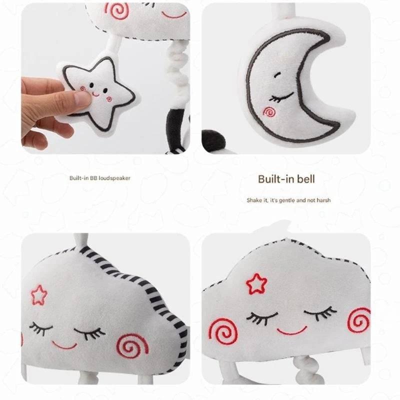 Interaktive Baby Kinderwagen Kleiderbügel Pull String Plüsch Mobile Spielzeug Krippe Dekoration 15UB