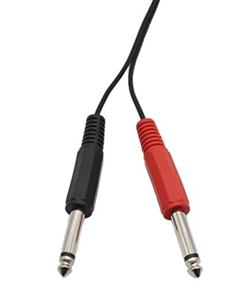 3.5mm (Mini) 1/8 TRS Stereo Female to 2 Dual 1/4 Inch 6.35mm Mono TS Male Y Splitter Cable 20cm/8inch (3.5FM-2x6.35M)