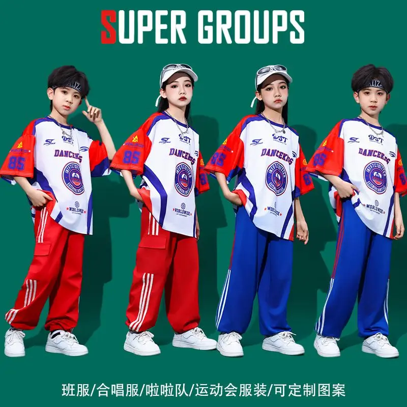 Kids Boys Girls Sets T-shirt Pant Teen Streetwear Sport Suits Sweatshirt Sweatpant Tracksuits Children Dance Clothes Costumes