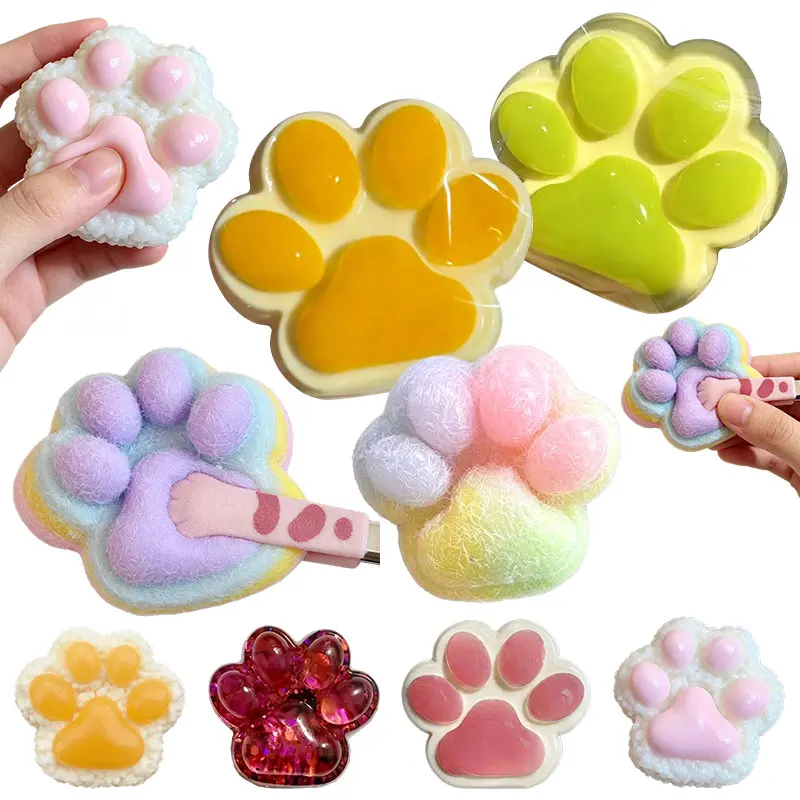 Jouets Squishy Patte de Chat Kawaii Anti-Stress et Anxiété, Jouets à Presser Décompression Super Doux à Remontée Lente pour Cadeau d'Anniversaire