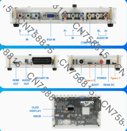 For Retro Game Console, Suitable for GBSC Video Converter RGBS Signal Composite, International Plug