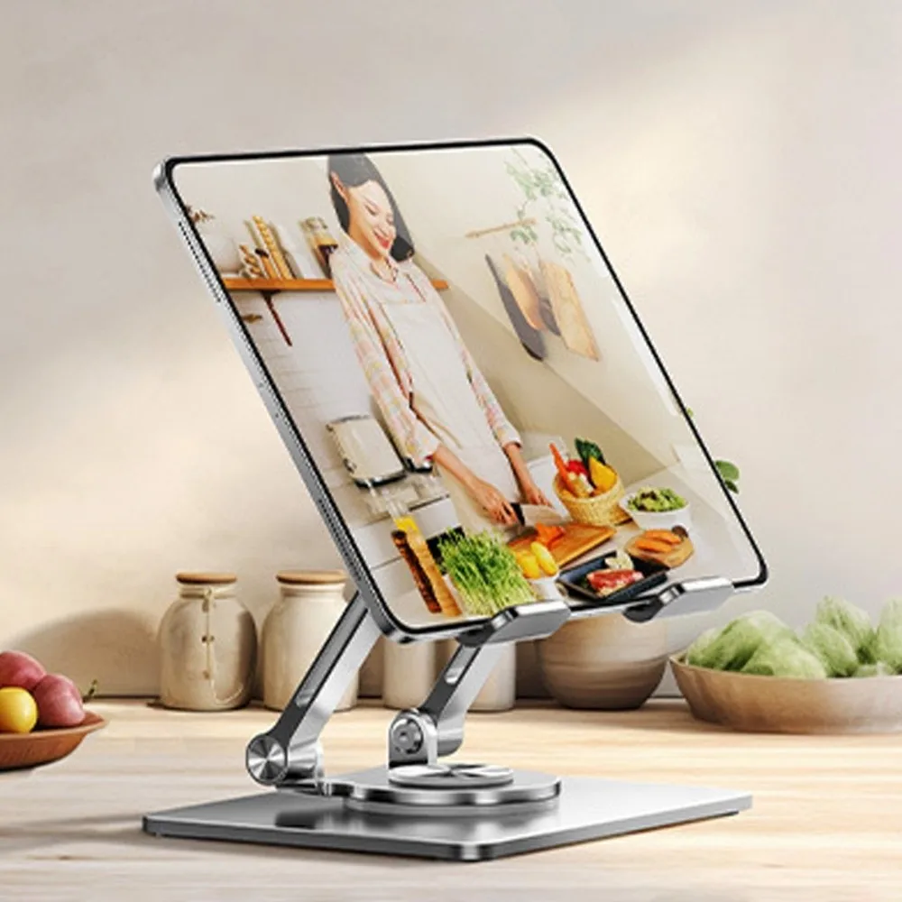 

360° Rotation Rotatable Tablet Stand Heat Dissipation Adjustable Tablet Holder Foldable Anti Slip Tablet Phone Metal Bracket