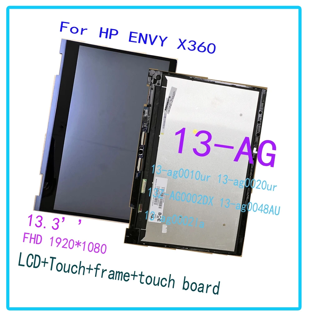 13.3’’ LCD For HP ENVY X360 13-AG 13Z-AG0002DX 13-ag0048AU 13 ag0002la LCD Display Touch Screen Digitizer Assembly Replacement