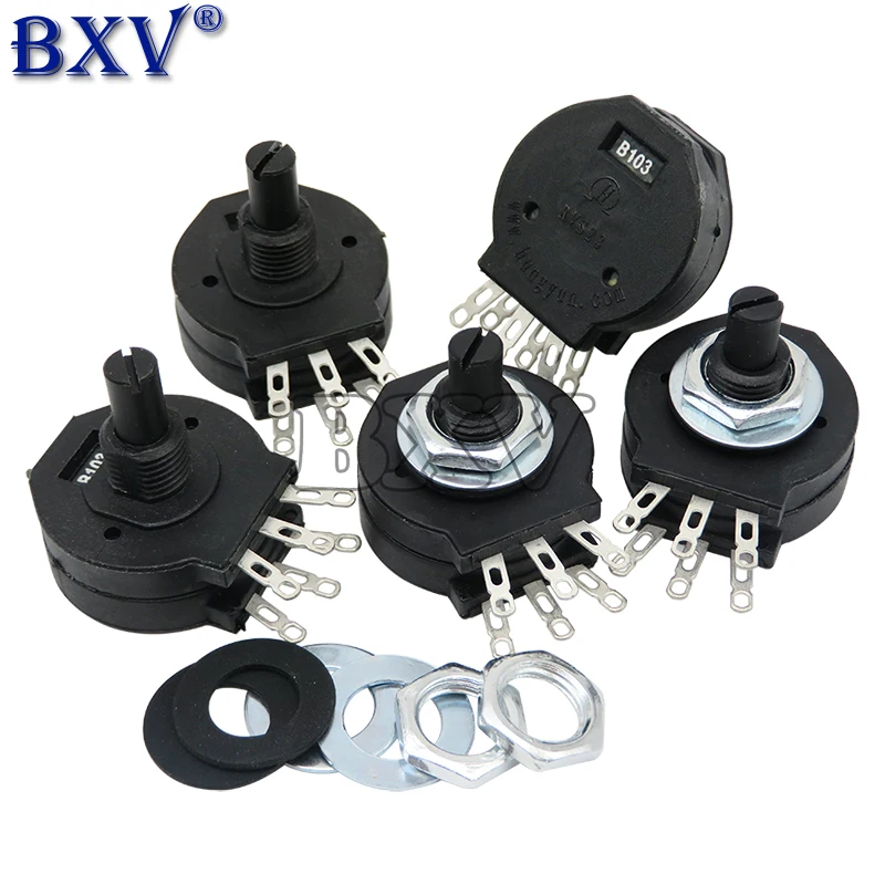 5 ชิ้น/ล็อต RVS28 B102 3pin 6pin ไฟฟ้าเครื่อง Potentiometer RVS28P-B102 RVS28P-B103 2W 1K 10K เครื่องเชื่อม