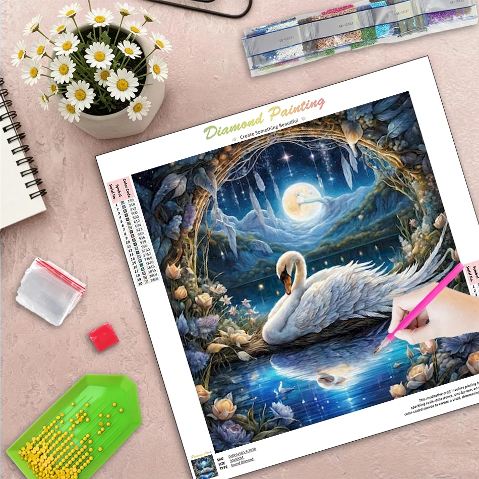 Art Craft Ideas For Adults - GATYZTORY Kuğu Elmas Boyama Kitleri Yetişkinler