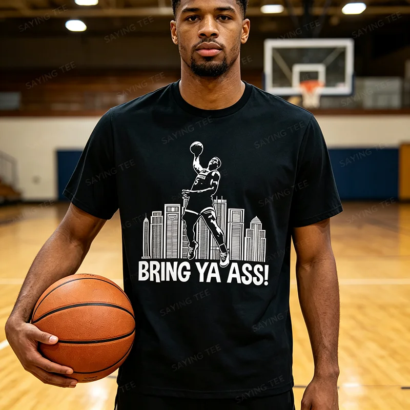 Minnesota 2024 Bring Ya Ass T-Shirt, Y2k Vintage Basketballspieler Grafik-Bekleidung für Damen und Herren, Kurzarm Weiches Baumwoll-T-Shirt – Detail 5