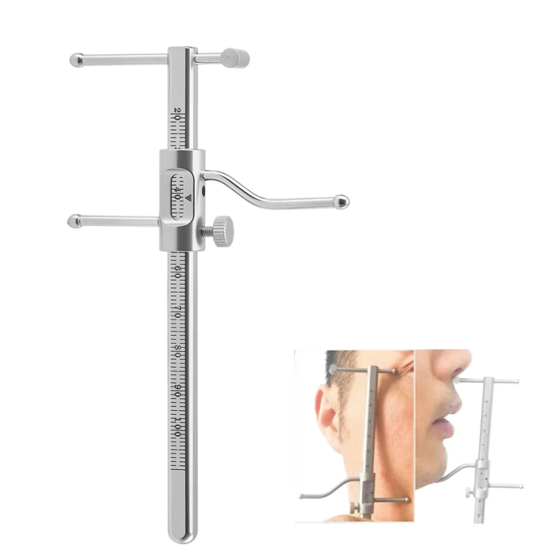 

Dental Implant Caliper Stainless Steel 20-100mm Dental Measuring Gauge Ruler Orthodontic Chin Indicator Implant VDO Gauge