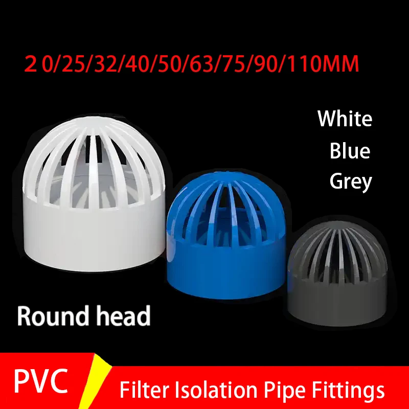 

1-10PCS I.D20-110mm Pvc Vent Cap Filter Isolatie Screen Water Tank Permeabel Joint Filter Isolation Aquarium Pipe Fittings