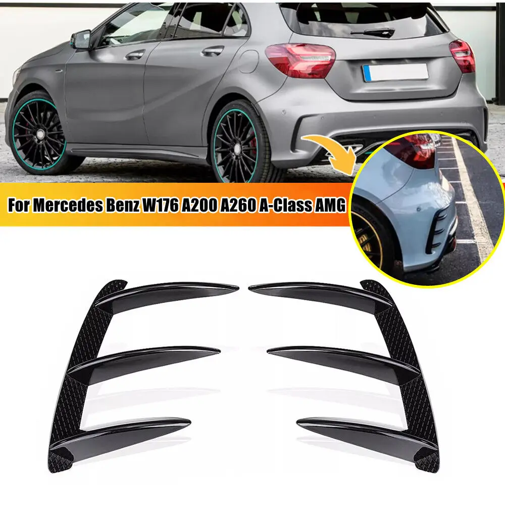 

Pair For Mercedes W176 A200 A250 A260 A45 AMG 2013-2018 Car Rear Bumper Spoiler Side Canard Splitter Air Vent Cover Accessories