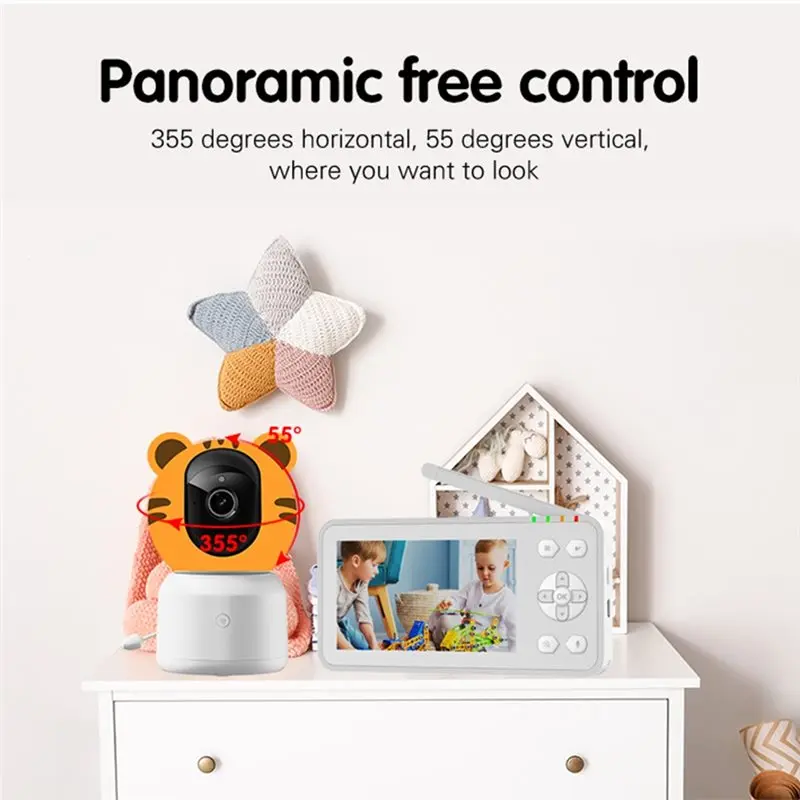 B29C-WIFI abilitato da 4,5 pollici 1080P Baby Monitor APP Supporto interfono vocale bidirezionale Rilevamento del pianto della fotocamera per neonati Articolo Spina UE