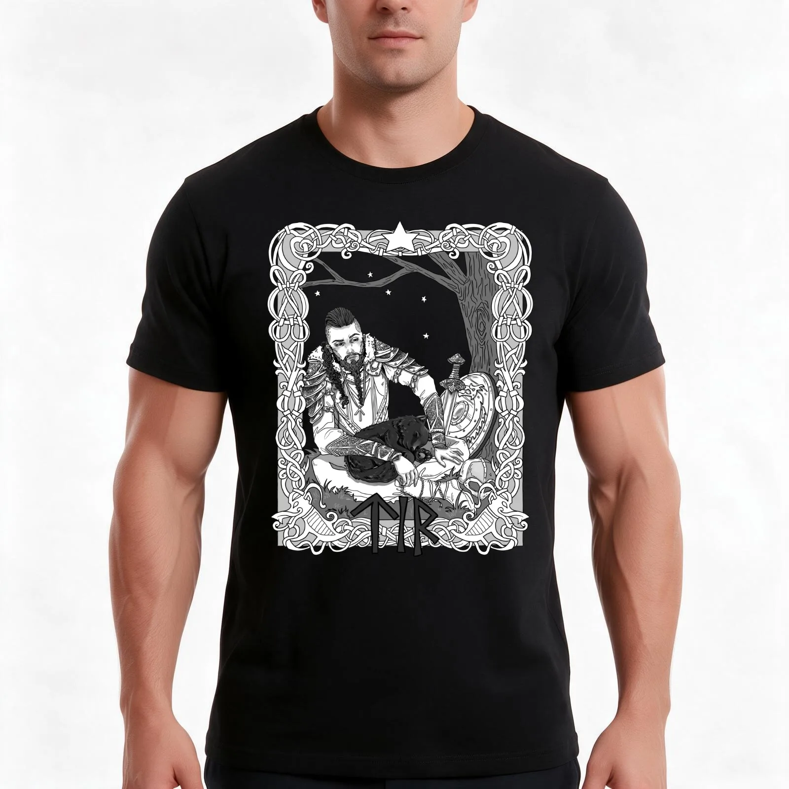 Tyr, God of Justice, Guidance, and Right Action T-Shirt, Summer Casual Cotton Tee, Oversized Streetwear Tops, Unisex Men Women