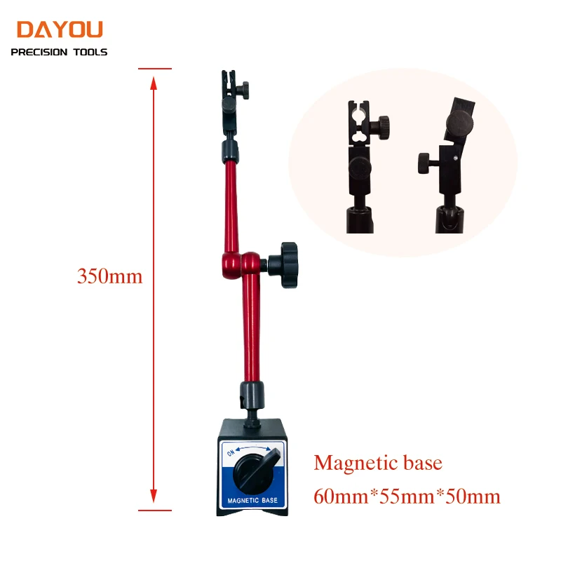 Indicador de cuadrante/base magnética 200mm-360mm, soporte magnético para indicador de diámetro interior, base magnética, micrómetro, herramientas
