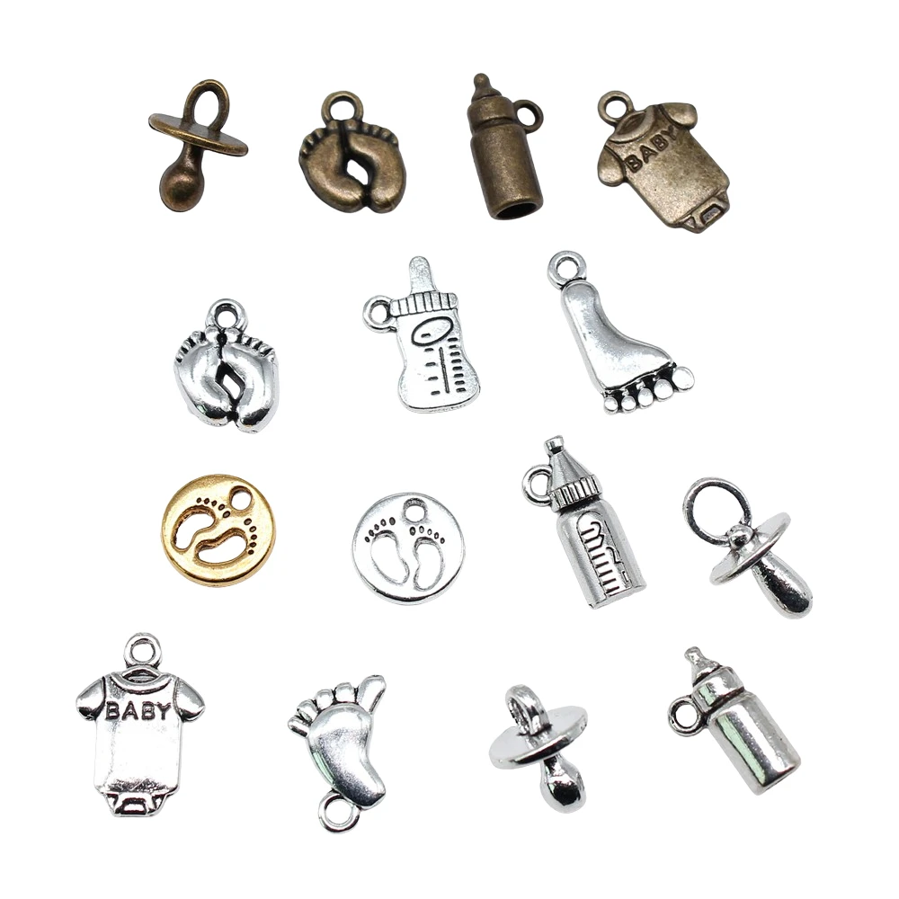 20 sztuk Charms dla dzieci smoczek dla dziecka stopy dziecka butelka do karmienia tworzenia biżuterii DIY rzemiosło dokonywanie ustaleń — zdjęcie 3