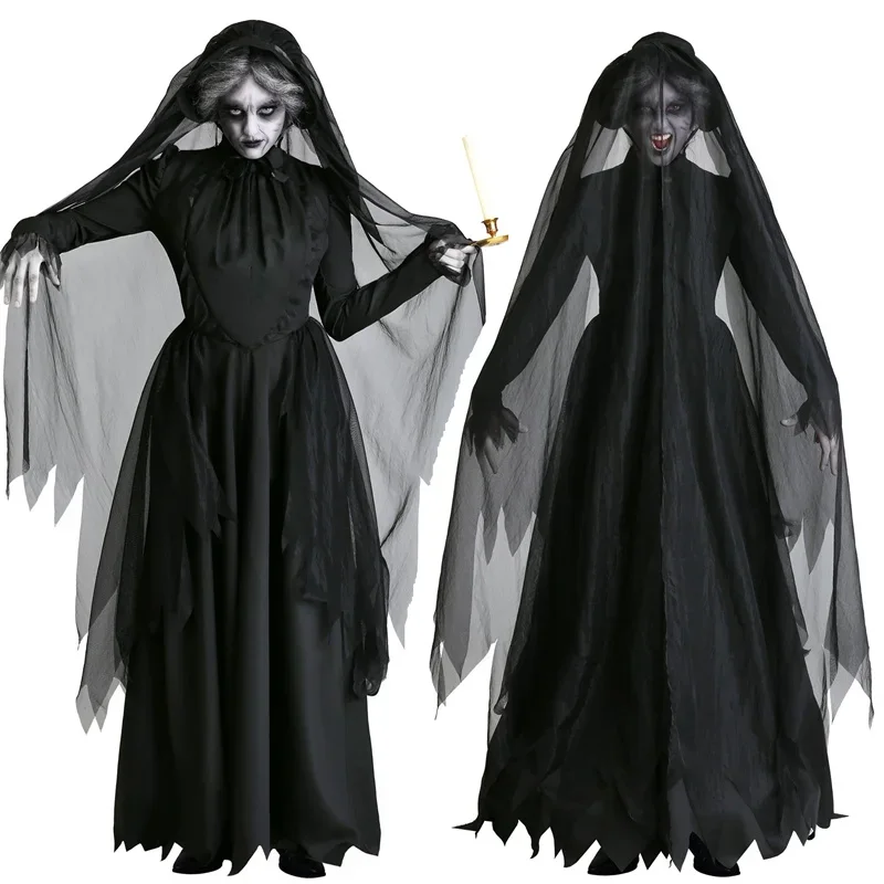 Halloween Cosplay Maskerade Langes Kleid Erwachsene Halloween Angst Geist Dark Horror Vampir Hexe Dead Corpse Zombie Braut Kostüme