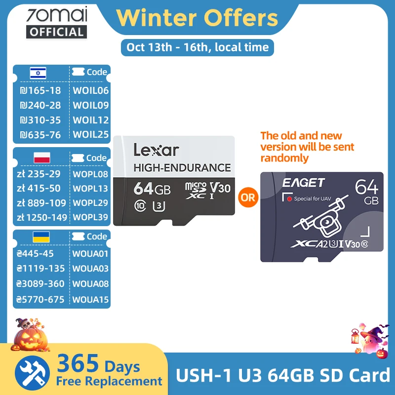 HIGH-ENDURANCE Micro SD 32GB 64GB 128GB TF Karte USH-3 für 70mai 4K Dash Cam A810 A800SE A800S A510 A500S M310 S500 EAGET Karte