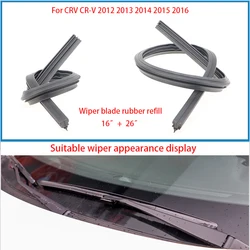 1 Set For Honda CRV CR-V Wiper Blade Refill Rubber Band 2012 2013 2014 2015 2016 Windscreen Side Connected Wiper 26