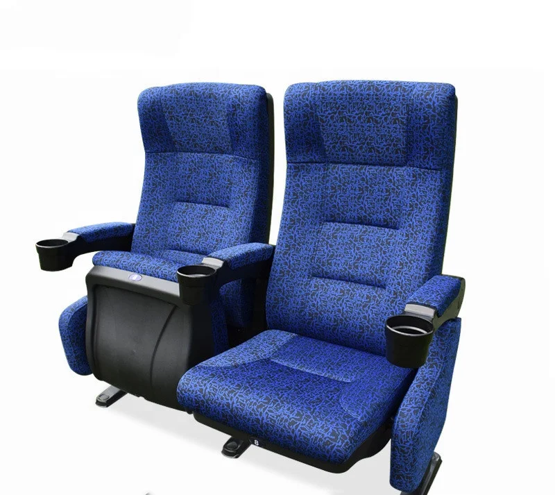 2022 Cheap modern blue folding plastic high back cinema auditorium chairs