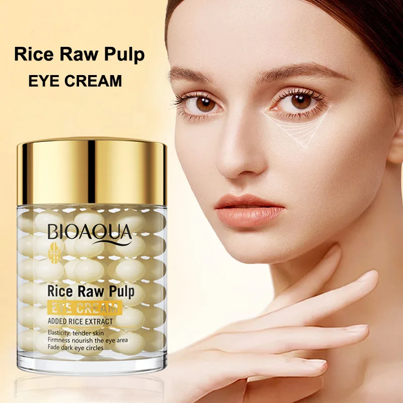 BIOAOUA Rice Puree Firming and Nourishing Eye Cream, Anti-Aging, Dilute Dark Circles, Reduce Fine Lines, Brighten Eye Skin