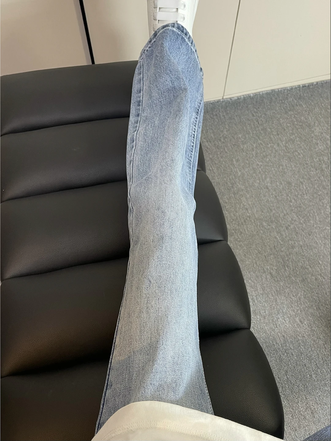 

American Style High Waist Light Blue Men's Jeans Lengthening Legs Straight Cut Slimming Knife Casual Comfortable Fit