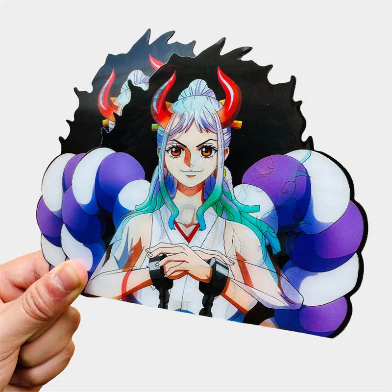 Anime ONE PIECE 3D Gradient Yamato Motion Sticker Magic Sticker Creative Car Sticker Notebook Luggage Waterproof Decal Toy gifts