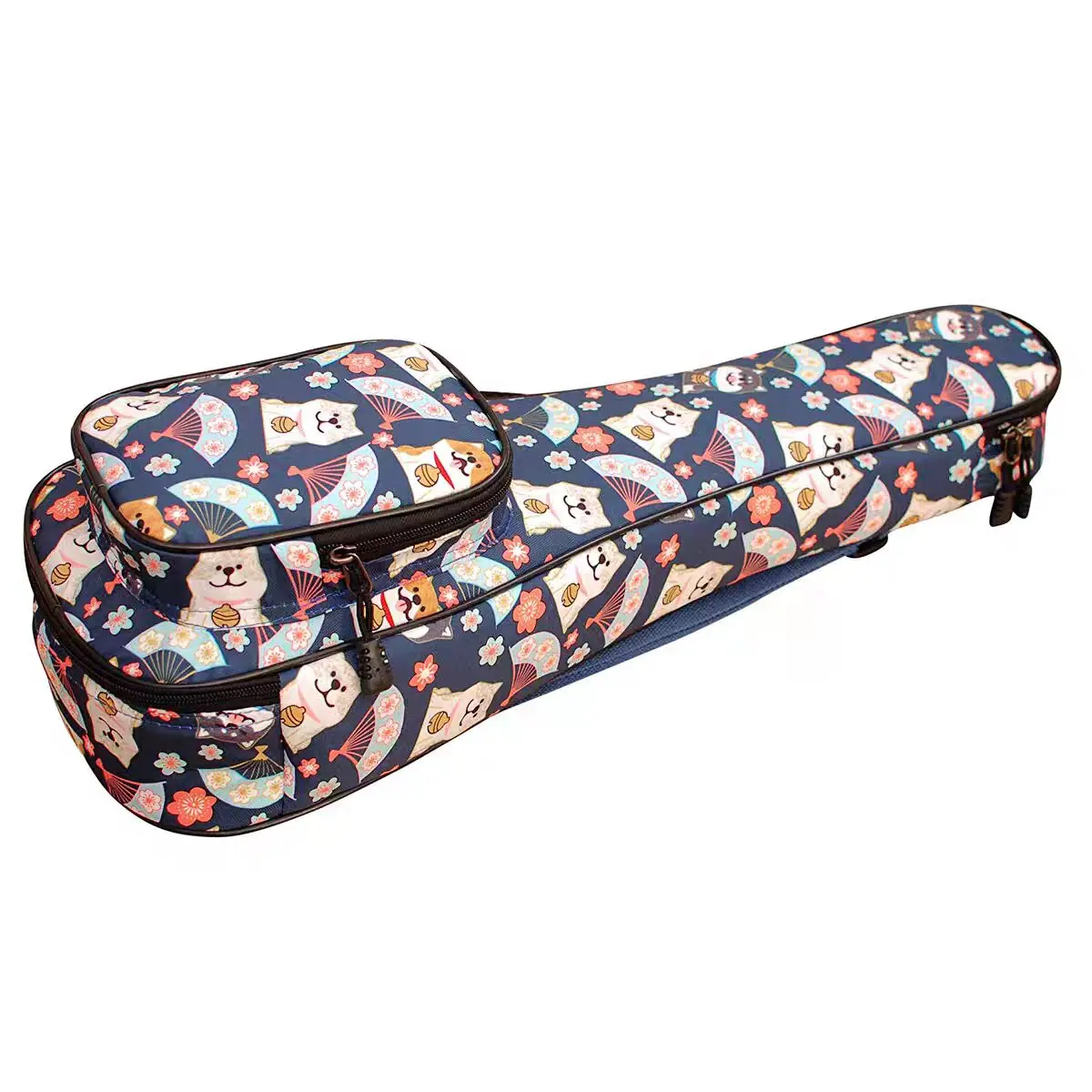 Original waterproof cartoon firewood dog sakura ukulele case 21” 23” 26” double back ukulele bag