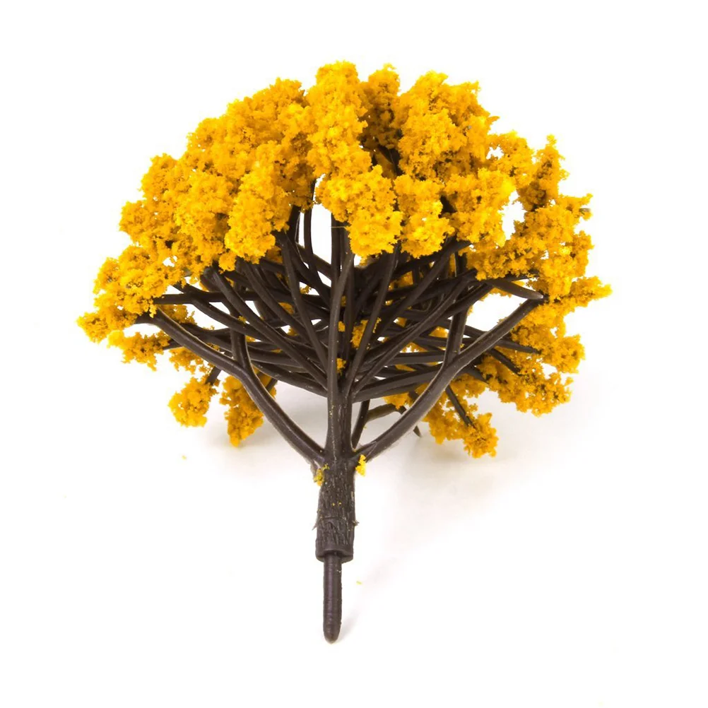 20pcs Model Scenery Landscape Trees Yellow Scenery Layout Props 3CM-8CM (Green) Yellow Scenery Layout Landscape Trees