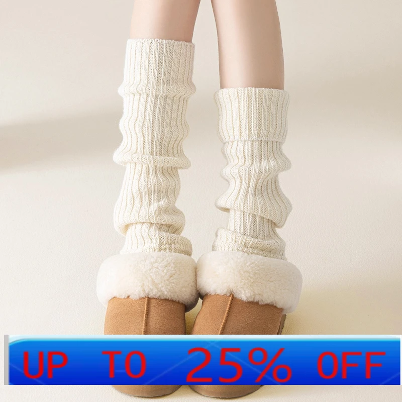 

LMM stacked socks, white leg covers, slimming autumn and winter thickened warm calf socks