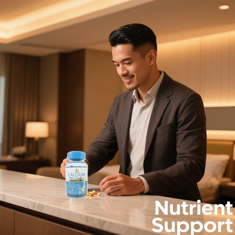 

Calcium+D3 gummies supplement vitamins to maintain bone health regulate neurological function promote growth and development