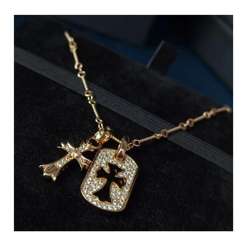 

Ожерелье с подвеской в виде армейского цветка и креста, унисекс, в стиле хип-хоп, цепочка на ключицу, цепочка для свитера, легкая роскошь