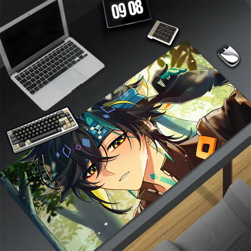 Pattern Gaming Accessories HD Mousepad Office PC Mouse Pad G-genshin Impact Kinich Keyboard Pad Desk Decoracion Anime Desk Mat