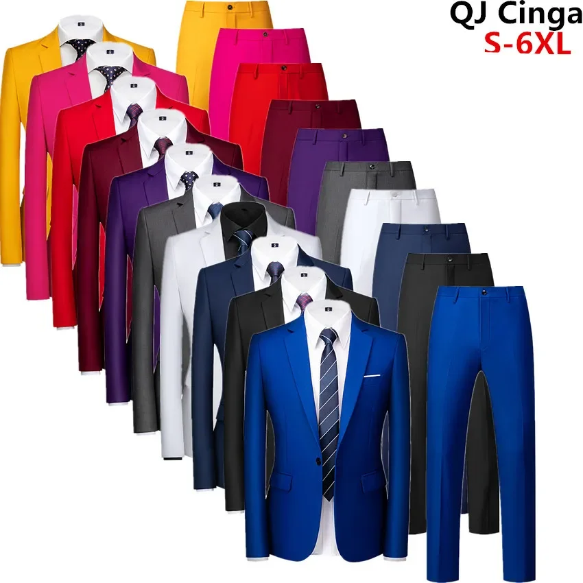 

Light Green Men's Suit 2 Piece, Wedding Party Slim Fit Tuxedo Coat and Pants, Asian Size Costume Homme Black Gray Red M-5XL 6XL