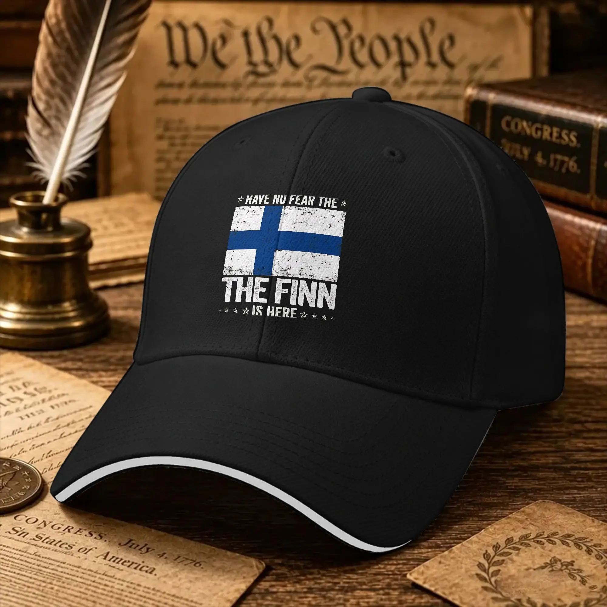Have No Fear The Finn Is Here  Finland Flag Design  Sun Baseball Cap Spring Female Male  Trucker Hat Breathable Baseball Caps