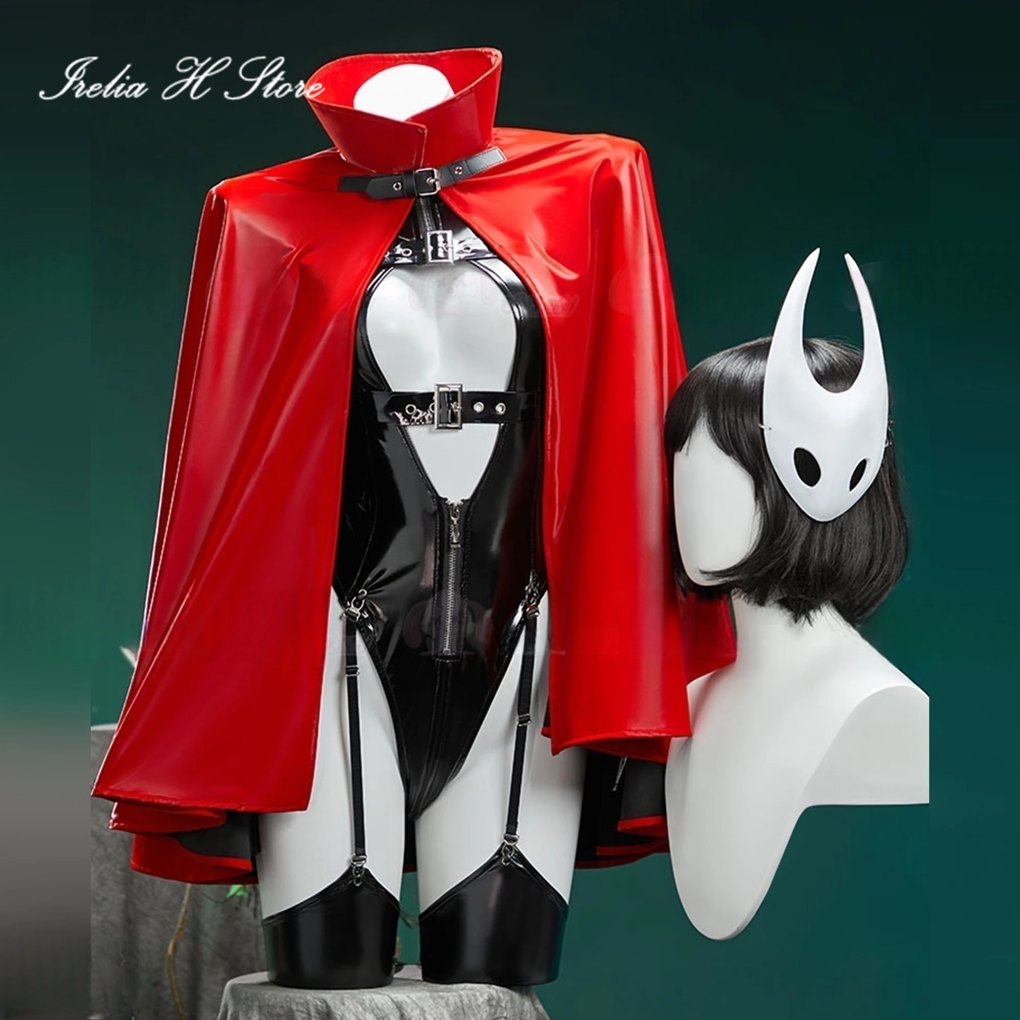 

Irelia H Store Game Hollow Cosplay Knight Silksong Cosplay Costume Sexy PU Jumpsuit Sexy private photo shoots Female