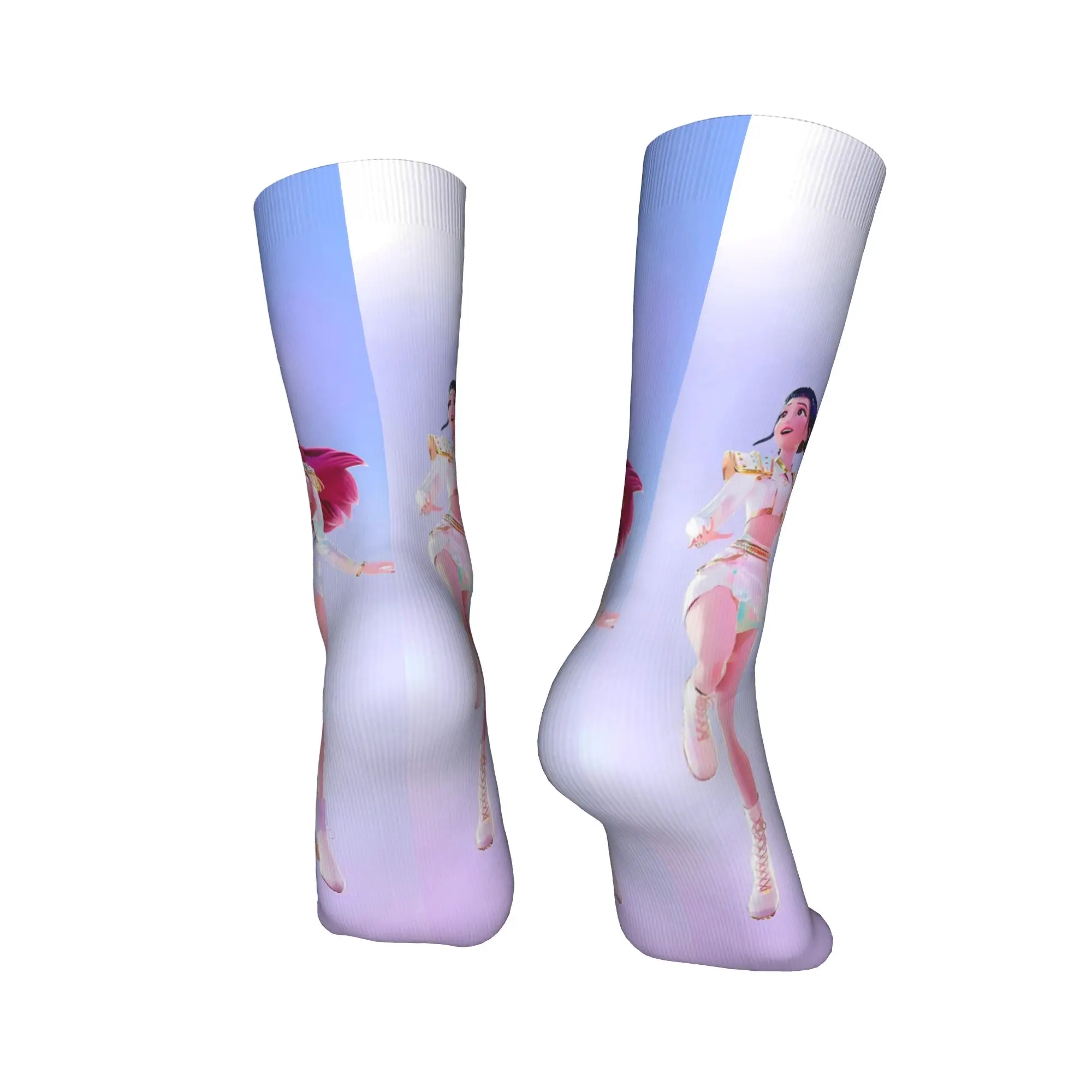 男性靴下 kpop デーモンハンターズ Huntrix ストッキング抗汗ソフトソックス冬モダンプリントスケートボードソックス