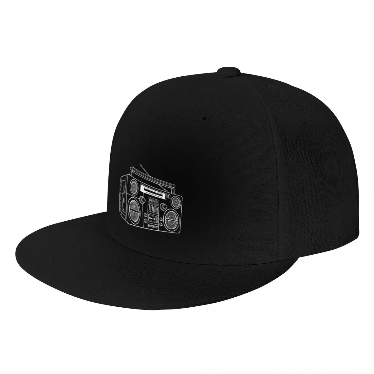 Boombox / Analog / Music (White Lines) Note: You may need to select a darker product color Baseball Cap