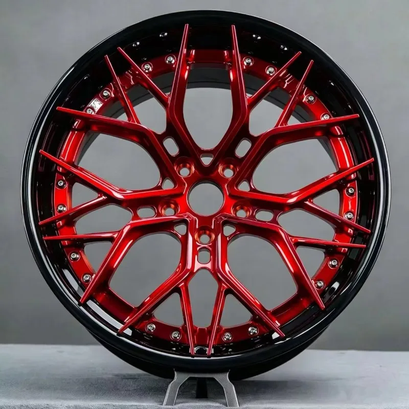【2026】CF New 2-Piece Custom Polishing Red Finish Car Rims 18-26 Inch 6061-T6 Forged Aluminium Alloy Wheels For Mercedes- AMG C43