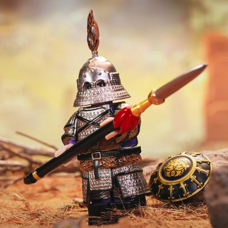 مكعبات بناء الفرسان البلاستيكية في العصور الوسطى، فارس المحارب المدرع مع بدلة Warhorse من لعبة تجميع جندي الدرع #5