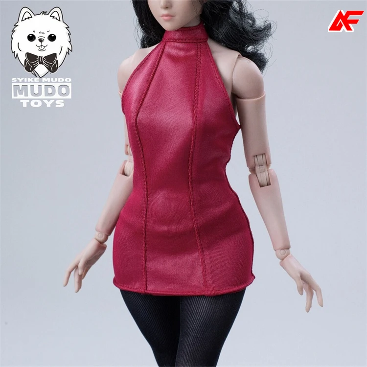 CTC-007 1/6 Scale Backless Halter Dress Pantyhose Clothing Fit For 12'' TBL Worldbox AT202 AT203 Female Action Figure Body Dolls