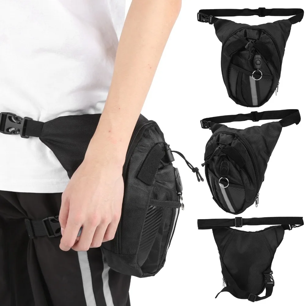 

Oxford Cloth Motorcycle Leg Bag Adjustable Strap Wear-resistant Motorcycle Waist Bag Lightweight Multiple Pockets